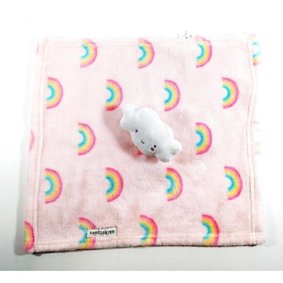 Blankets and Beyond Lovey Pink Rainbows White Cloud Plush Baby Security  Blanket - Picture 2 of 5